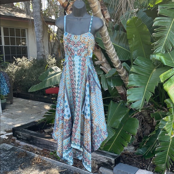 Dresses & Skirts - scarf, print handkerchief, hem, slip style dress